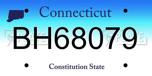 BH68079 Connecticut License Plate