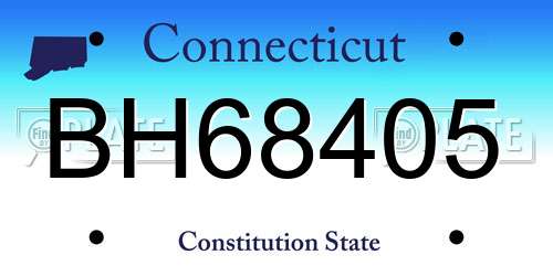 BH68405 Connecticut License Plate