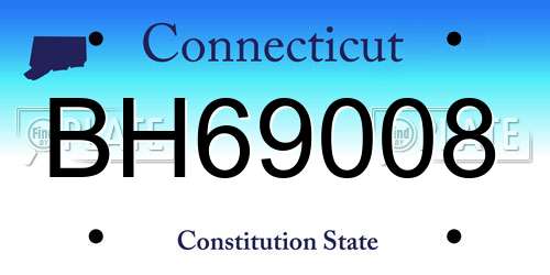 BH69008 Connecticut License Plate