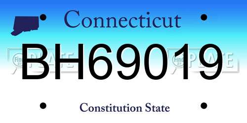 BH69019 Connecticut License Plate