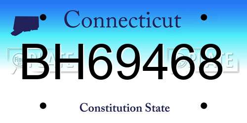 BH69468 Connecticut License Plate
