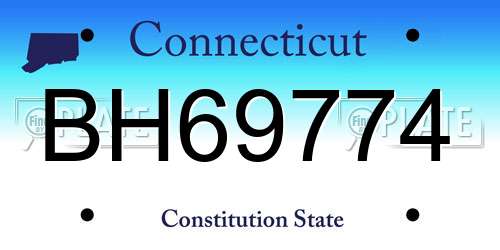BH69774 Connecticut License Plate