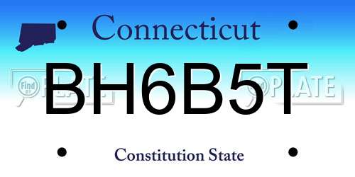 BH6B5T Connecticut License Plate