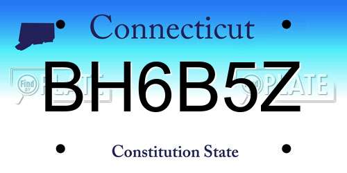 BH6B5Z Connecticut License Plate