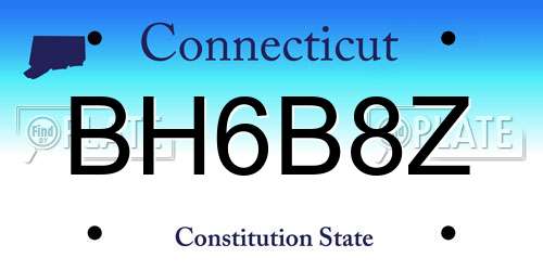 BH6B8Z Connecticut License Plate