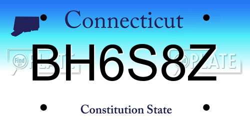 BH6S8Z Connecticut License Plate
