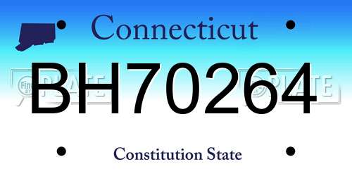 BH70264 Connecticut License Plate
