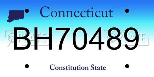 BH70489 Connecticut License Plate