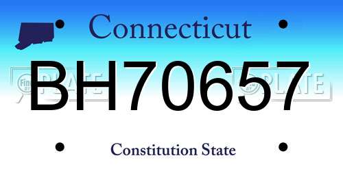 BH70657 Connecticut License Plate