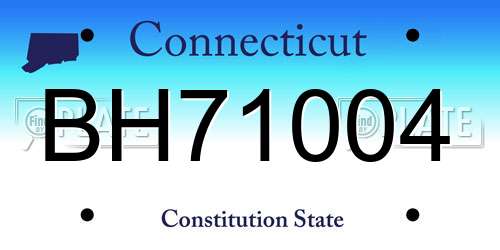 BH71004 Connecticut License Plate