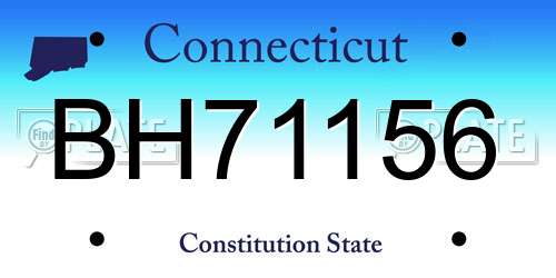 BH71156 Connecticut License Plate