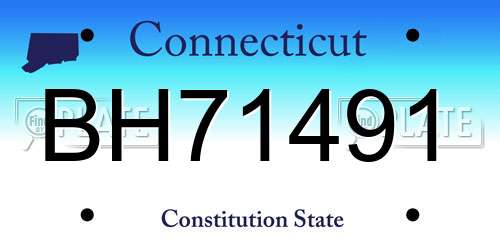 BH71491 Connecticut License Plate