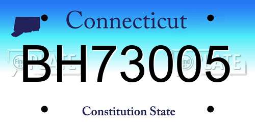 BH73005 Connecticut License Plate