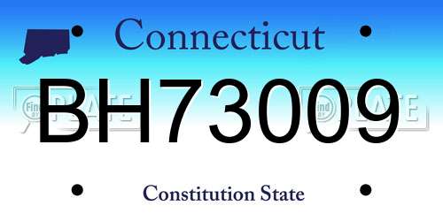 BH73009 Connecticut License Plate