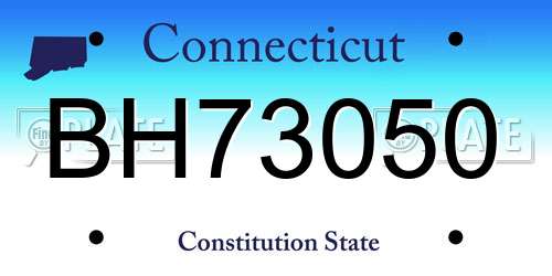 BH73050 Connecticut License Plate