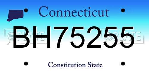 BH75255 Connecticut License Plate