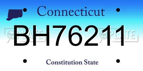 BH76211 Connecticut License Plate