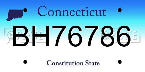BH76786 Connecticut License Plate