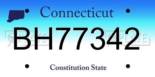 BH77342 Connecticut License Plate