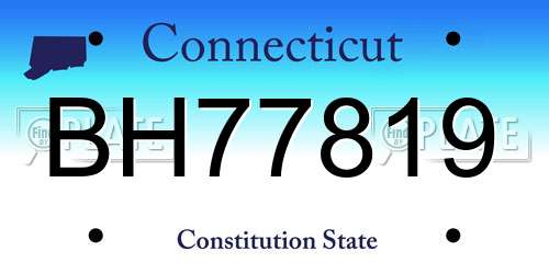 BH77819 Connecticut License Plate