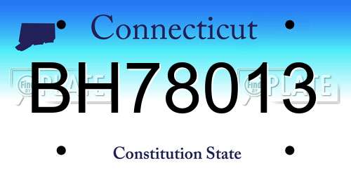 BH78013 Connecticut License Plate