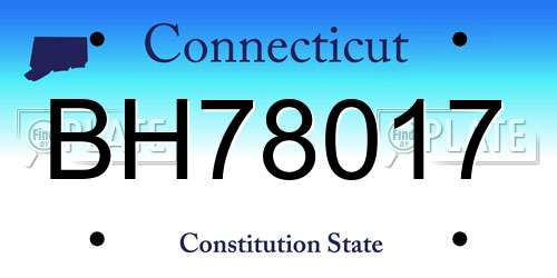 BH78017 Connecticut License Plate