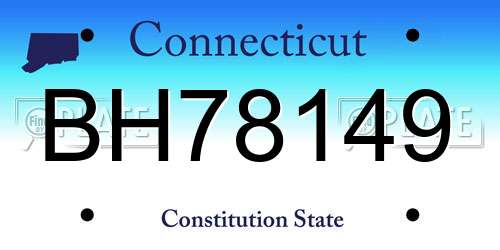 BH78149 Connecticut License Plate