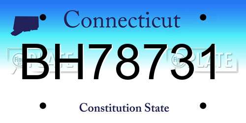 BH78731 Connecticut License Plate