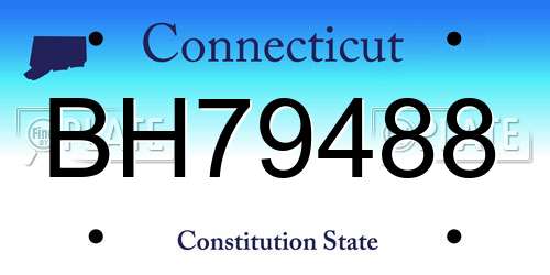 BH79488 Connecticut License Plate
