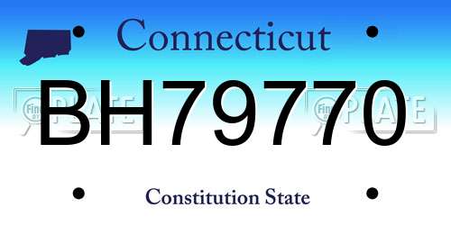 BH79770 Connecticut License Plate