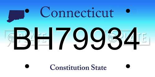 BH79934 Connecticut License Plate