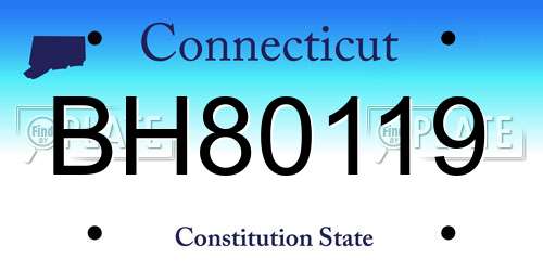 BH80119 Connecticut License Plate
