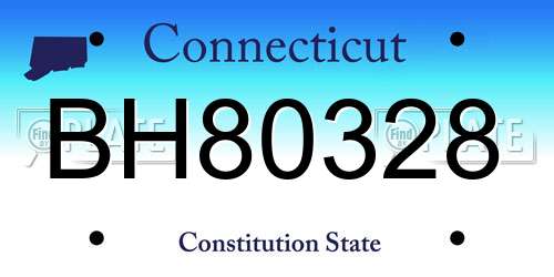 BH80328 Connecticut License Plate