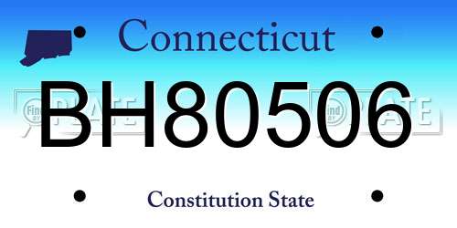 BH80506 Connecticut License Plate
