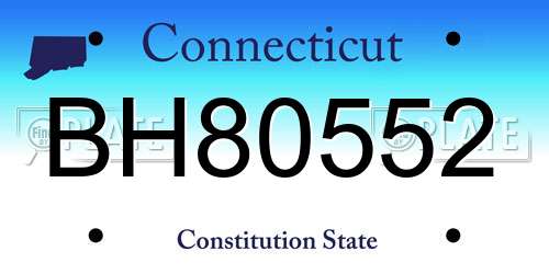 BH80552 Connecticut License Plate