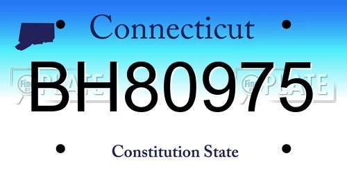 BH80975 Connecticut License Plate