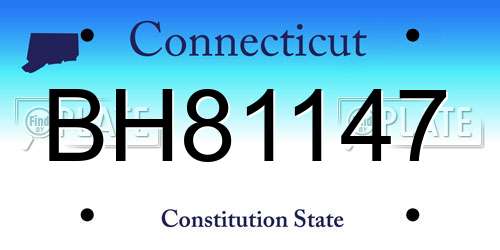 BH81147 Connecticut License Plate
