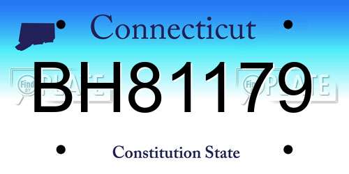BH81179 Connecticut License Plate