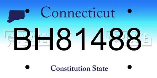 BH81488 Connecticut License Plate