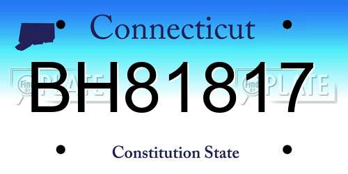 BH81817 Connecticut License Plate
