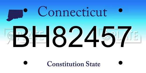 BH82457 Connecticut License Plate