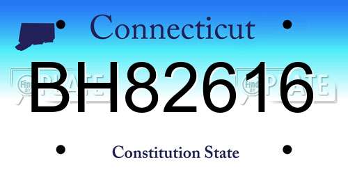 BH82616 Connecticut License Plate
