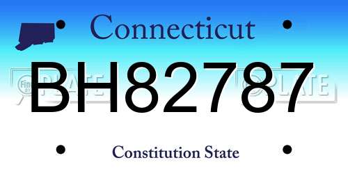 BH82787 Connecticut License Plate