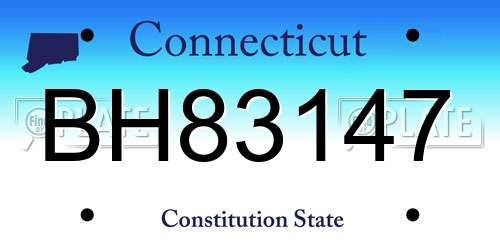 BH83147 Connecticut License Plate
