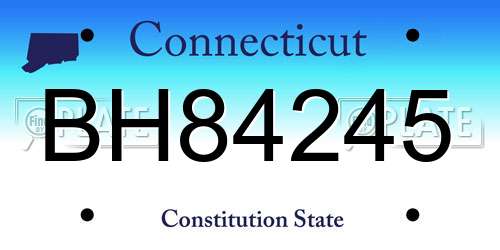 BH84245 Connecticut License Plate