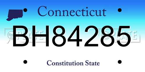 BH84285 Connecticut License Plate