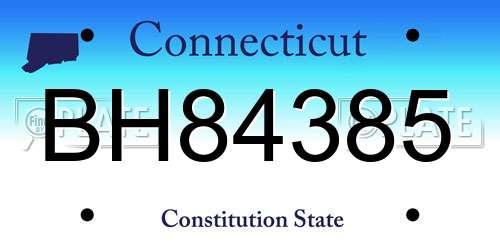 BH84385 Connecticut License Plate