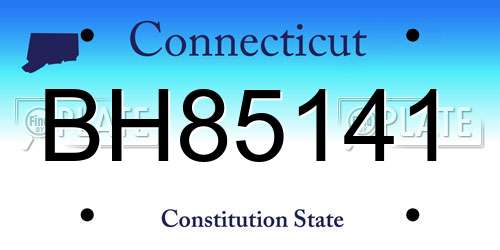 BH85141 Connecticut License Plate