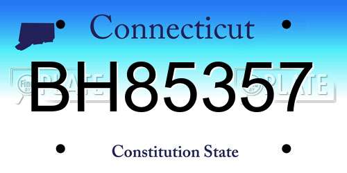 BH85357 Connecticut License Plate