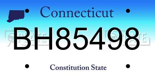 BH85498 Connecticut License Plate